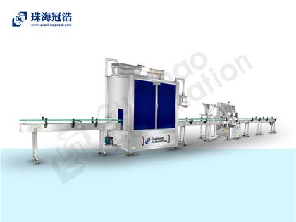 自動16頭醫(yī)用鹽水防腐灌裝、旋蓋生產線